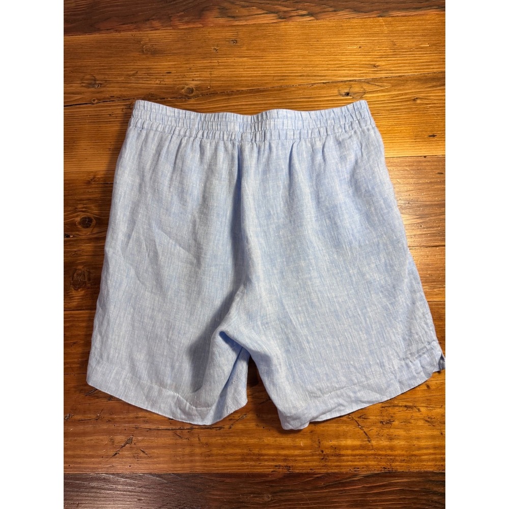 HIHO Men's 100% Linen Elastic Waist Resort Beach Shorts Blue‎ Men's Small - Picture 11 of 11